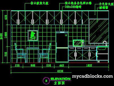 Kitchen CAD plane and elevation 25